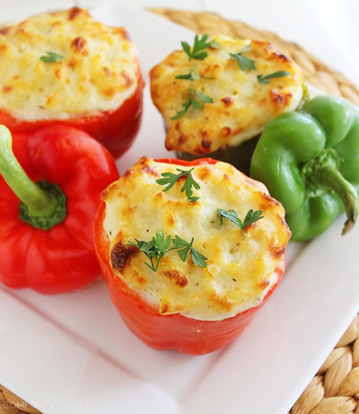 Cheesy Colourful Stuffed Capsicum